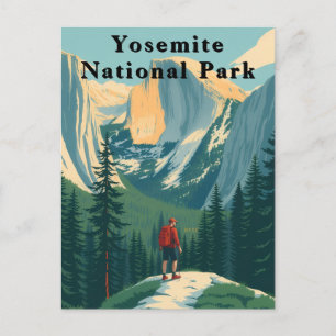 Yosemite National Park USA Hiker Postkarte