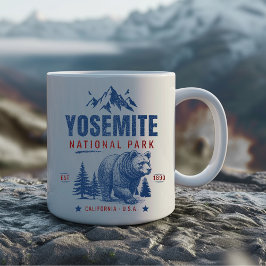 Yosemite National Park Vintage Bear T-Shirt Kaffeetasse