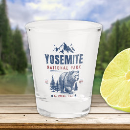 Yosemite National Park Vintage Bear T-Shirt Schnapsglas