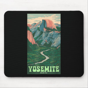 Yosemite National Park Vintage Half-dome, Wandern Mousepad