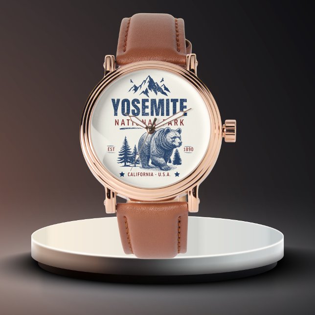 Yosemite National Park Vintage Mountains landscape Armbanduhr (Von Creator hochgeladen)