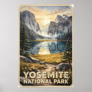 Yosemite National Park Vintage Reise Poster