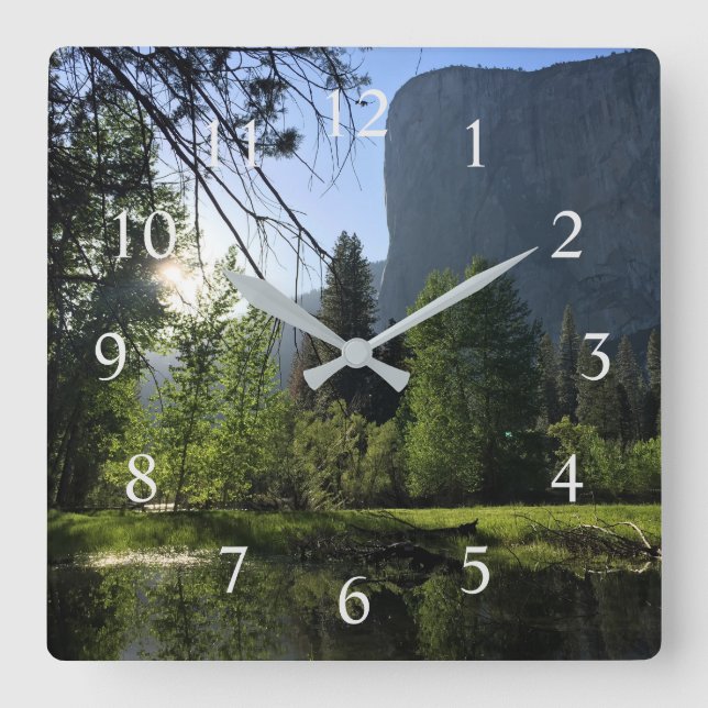 Yosemite National Park Wall Clock Quadratische Wanduhr (Vorderseite)