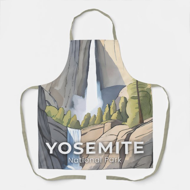 Yosemite National Park | Watercolor Travel Schürze (Vorderseite)