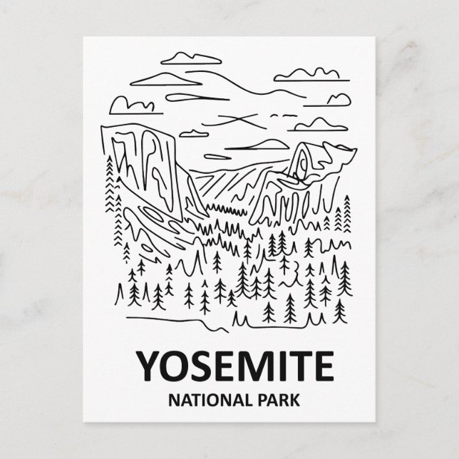 Yosemite Nationalpark Art Postkarte (Vorderseite)