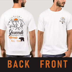 Yosemite Nationalpark Bären Minimalistischer Berg T-Shirt
