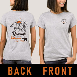 Yosemite Nationalpark Bären Minimalistischer Berg T-Shirt
