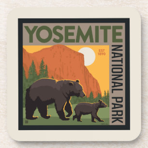 Yosemite-Nationalpark   Bärenfamilie Getränkeuntersetzer