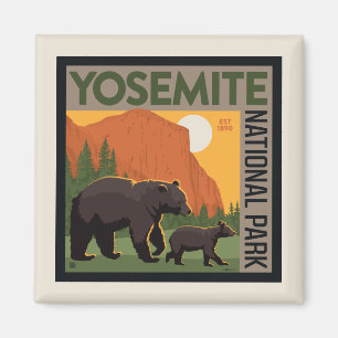 Yosemite-Nationalpark   Bärenfamilie Magnet