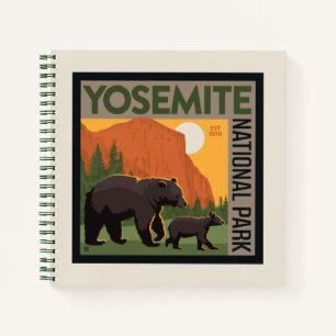 Yosemite-Nationalpark   Bärenfamilie Notizbuch
