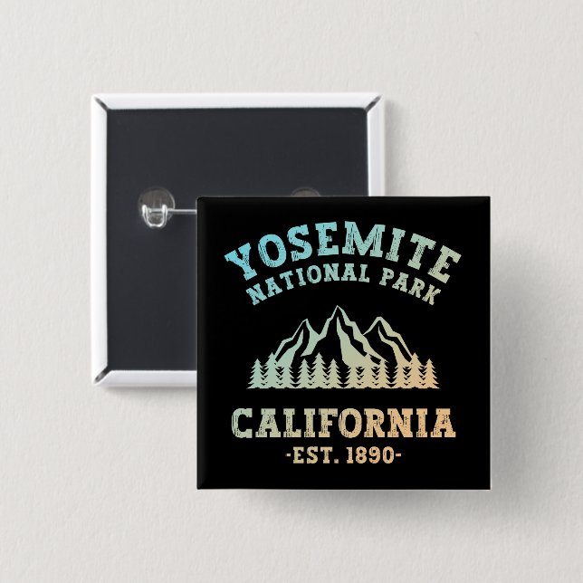 Yosemite Nationalpark California Button (Vorne & Hinten)