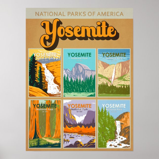 Yosemite Nationalpark California Sehenswürdigkeit  Poster (Vorne)