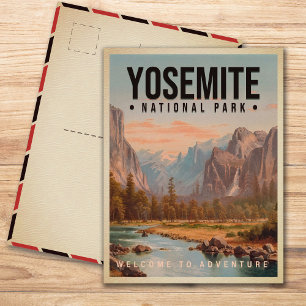 Yosemite Nationalpark California Vintag Postkarte