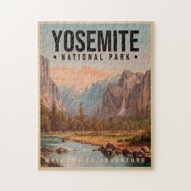 Yosemite Nationalpark California Vintag Puzzle (Vertikal)