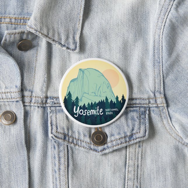 Yosemite Nationalpark Halbedeckter Dom Wandern Button (Beispiel)