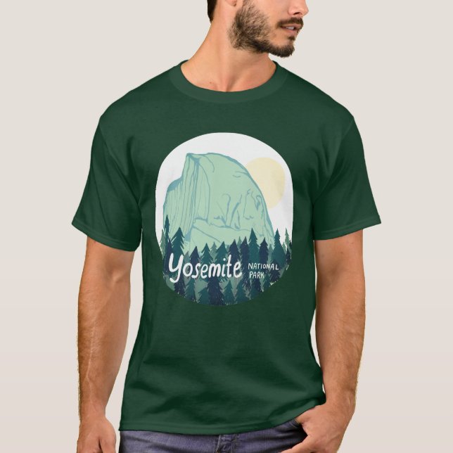 Yosemite Nationalpark Half Dome Aquamarin Green T-Shirt (Vorderseite)