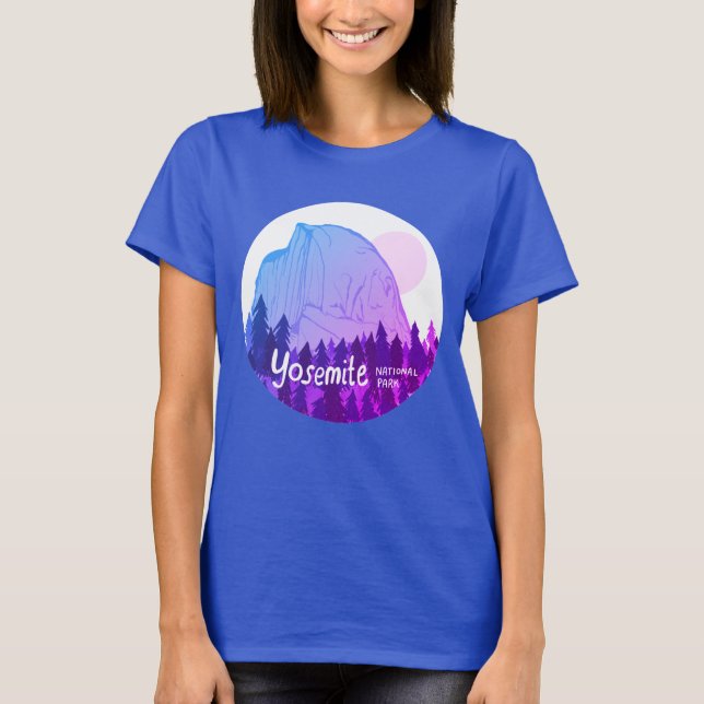 Yosemite Nationalpark Half Dome Lila Blue T-Shirt (Vorderseite)