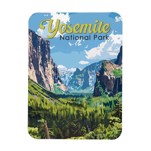 Yosemite Nationalpark Illustration Magnet (Vertikal)