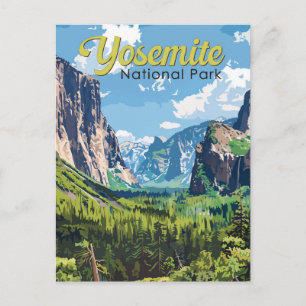 Yosemite Nationalpark Illustration Postkarte