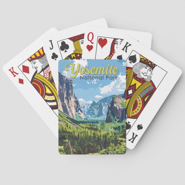 Yosemite Nationalpark Illustration Spielkarten (Rückseite)