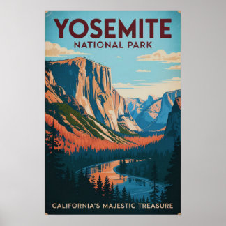 Yosemite Nationalpark im Vintage-Stil Poster