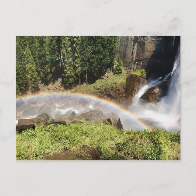 Yosemite Nationalpark Kalifornien Regenbogen am Wa Postkarte (Vorderseite)