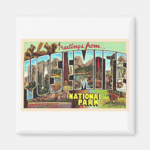 Yosemite-Nationalpark Kalifornien Vintage-Postkart Magnet
