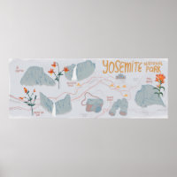 Yosemite Nationalpark Karte Beschreibung Grau