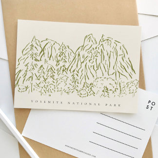 Yosemite-Nationalpark Line Art Reise Postkarte