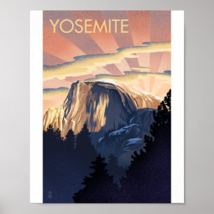 Yosemite Nationalpark Litho Artwork Poster