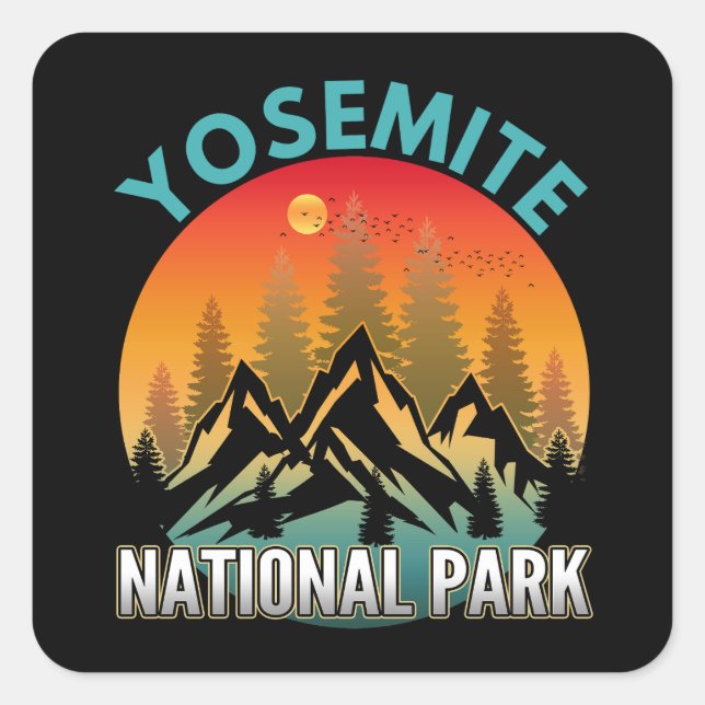 Yosemite-Nationalpark Quadratischer Aufkleber (Vorderseite)