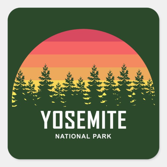 Yosemite-Nationalpark Quadratischer Aufkleber (Vorderseite)
