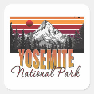 Yosemite-Nationalpark Quadratischer Aufkleber
