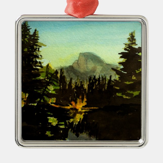 Yosemite Nationalpark: Reflektion der Halfdome Ornament Aus Metall (Vorne)