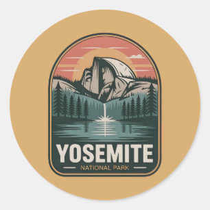 Yosemite-Nationalpark Retro-Abzeichen Runder Aufkleber