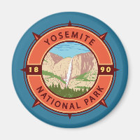 Yosemite Nationalpark Retro Kompass Emblem