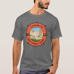 Yosemite Nationalpark Retro Kompass Emblem T-Shirt