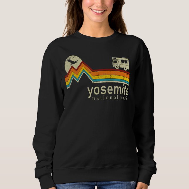 Yosemite Nationalpark Retro Vintager Bergsee-Zaube Sweatshirt (Vorderseite)