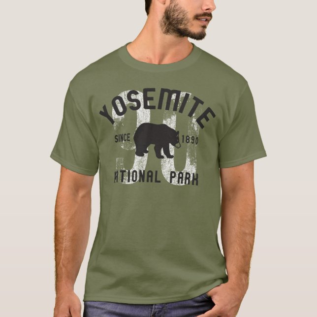 Yosemite Nationalpark schwarzer T-Shirt (Vorderseite)