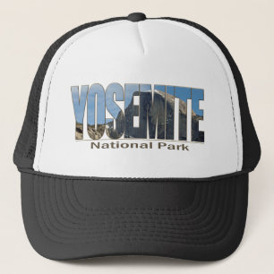 Yosemite Nationalpark Text mit halber Haube Truckerkappe