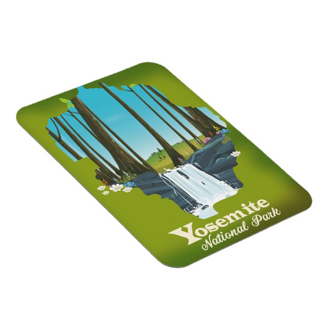 Yosemite Nationalpark Urlaubsposter. Magnet (Rechte Seite)
