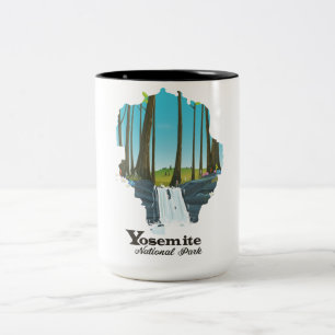 Yosemite-Nationalpark USA Karte Zweifarbige Tasse