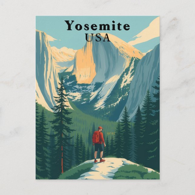 Yosemite Nationalpark USA Vintag Postkarte (Vorderseite)