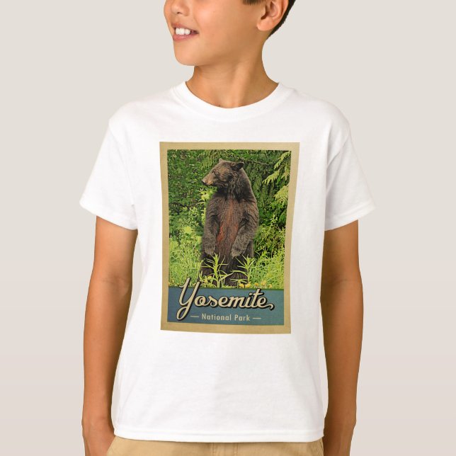 Yosemite Nationalpark Vintag Bären T-Shirt (Vorderseite)