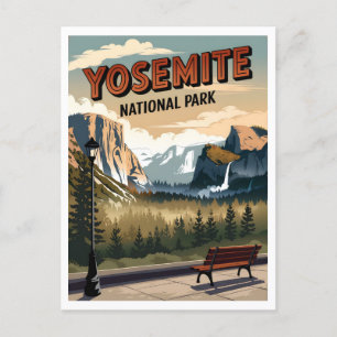 Yosemite Nationalpark Vintag Postkarte