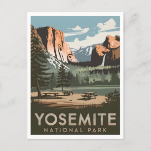 Yosemite Nationalpark Vintag Postkarte