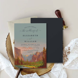 Yosemite Nationalpark Vintage Hochzeit Einladung