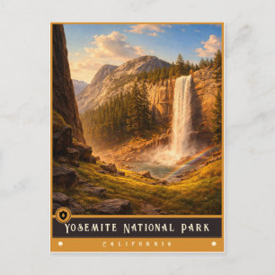 Yosemite Nationalpark Vintage Postkarte