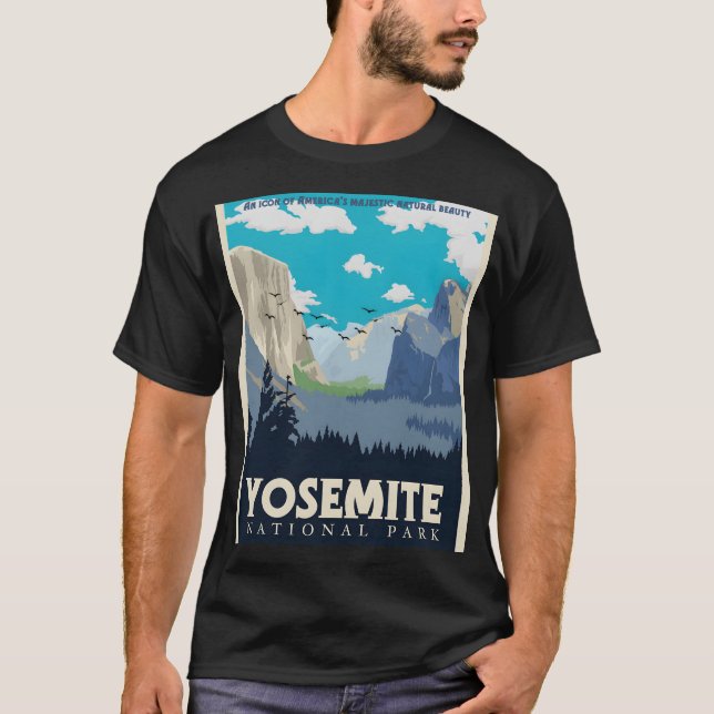 Yosemite Nationalpark Vintage Reise T-Shirt (Vorderseite)