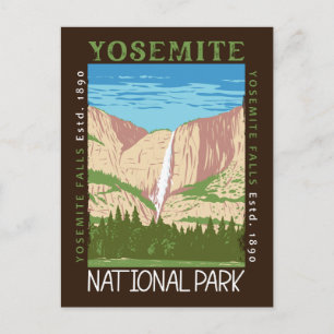 Yosemite Nationalpark Wasserfall Rückstand Postkarte
